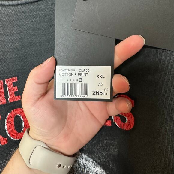 The Kooples Eagle Graphic Print Crewneck Sweatshirt Women Size XXL Skater Grunge - Picture 8 of 8